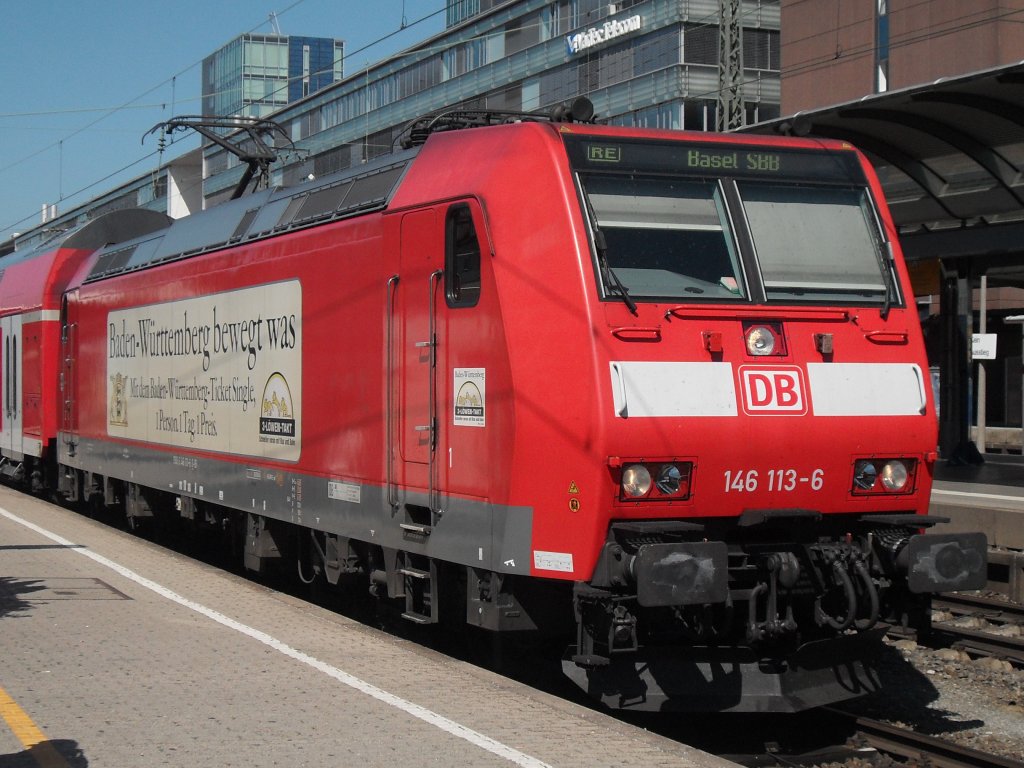 146 113-6 am 16.07.10. in Freiburg Hbf.