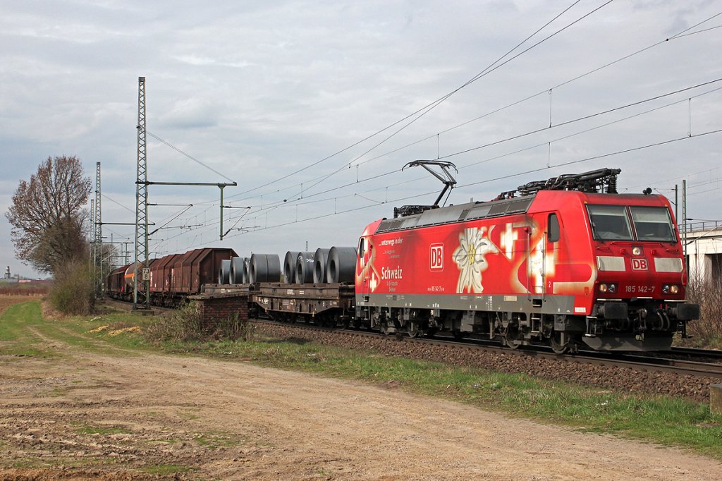 185 142-7 in Porz Wahn am 16.04.2013