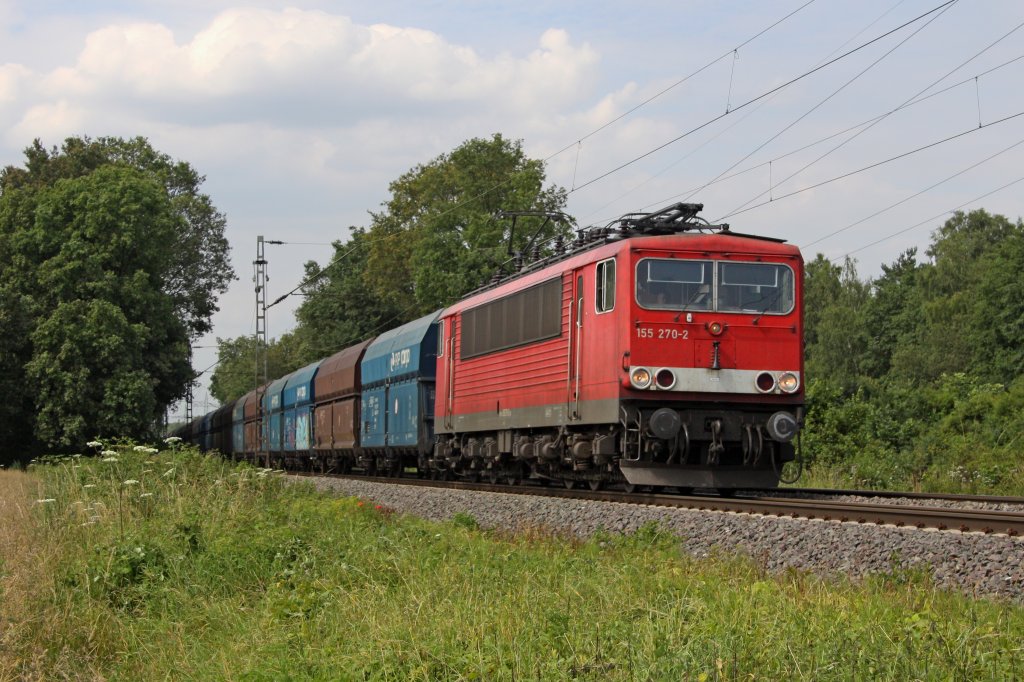 Die 155 270-2 in Ratingen Tiefenbroich am 03,07,12