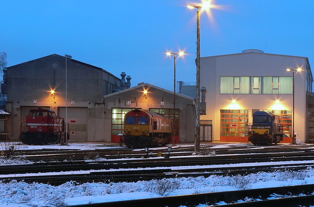 Impression zur blauen Stunde in Br�hl-Vochem, 27.01.2010