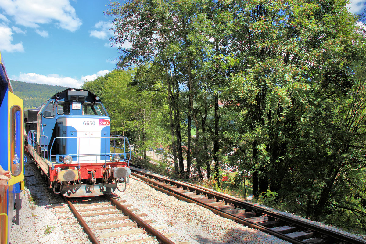 Auch die SNCF Diesellok 6650 gehört zum Bestand dieser Museumsbahn. 11.August 2018 