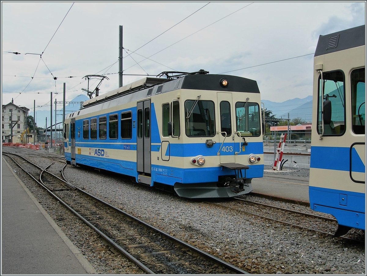 Der ASD BDe 4/4 403 im  alten  Bahnhof von Ailge.
14. Sept. 2006