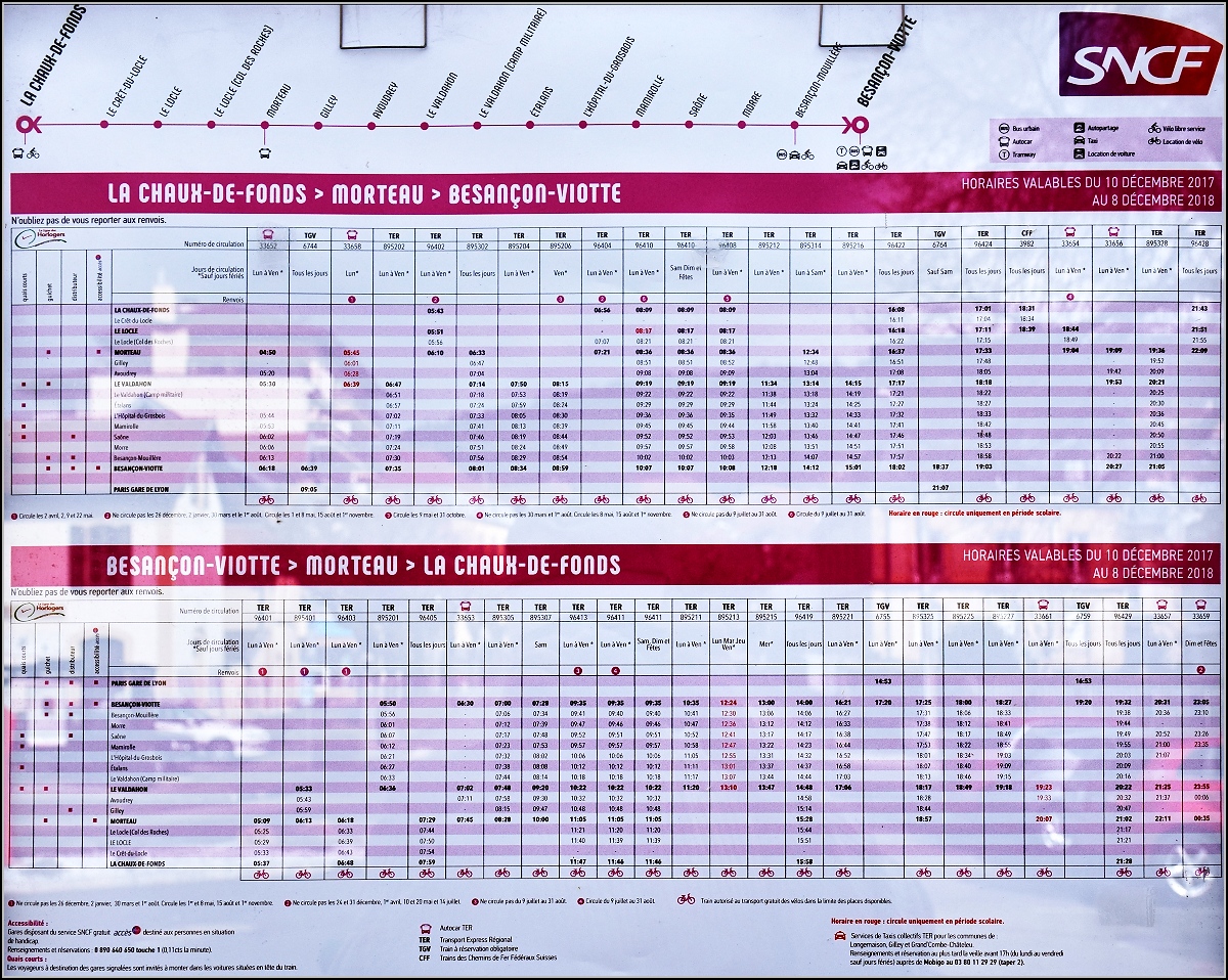 Der gesamte Fahrplan der Strecke  passt selbst mit grosszügigem Layout knapp lesbar auf ein 1200 Pixelbild.