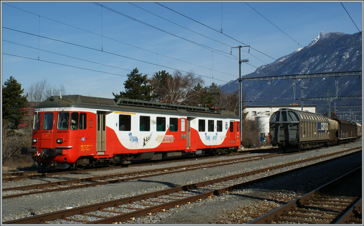 Der MO/TMR ABDe 537 507-6 erbrachte am Ende seiner Lebendauer neben Reservedienst auch Leistungen Güterverkehr. Martigny, den 25. Feb. 2009 