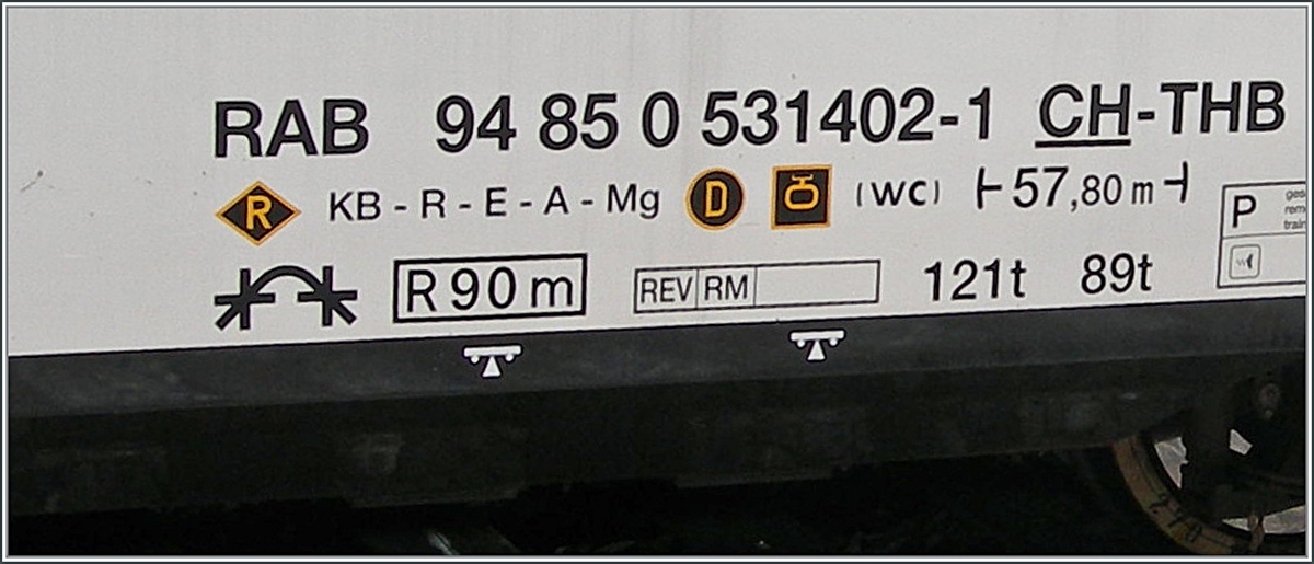 Detail der sonderbaren UIC Anschrift des Thurbo EVO RABe 531 402. 
Es ist zu hoffen, dass ansonsten keine weitern vermeidbaren, gravierenden Hersteller-Mängel an diesem vom Steuerzahler bezahlten Fahrzeugen versteckt sind. 

4.6.25