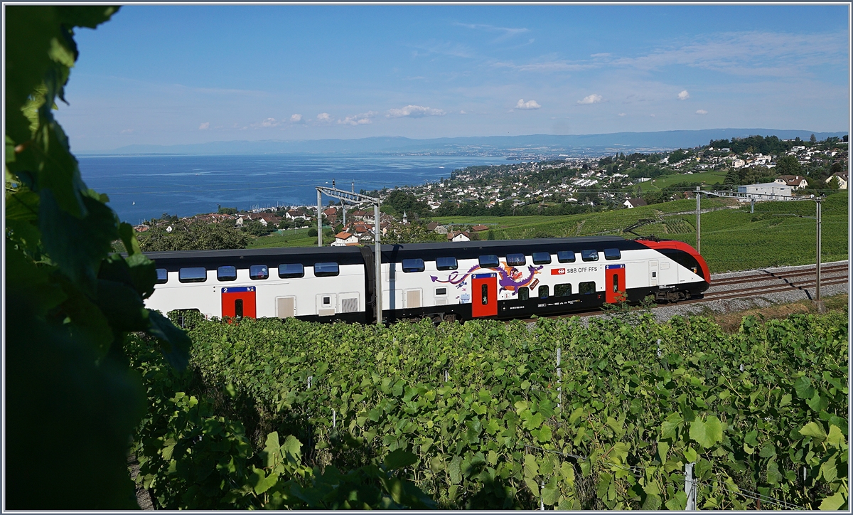 Die beiden SBB Twindexx RABe 502 212-9 und RABDe 502 010-3 (Ville de Genève) sind bei Bossière als IC 713 unterwegs, wobei hier nur noch der Schluss des Zuges, der in Genève Aéroport gestartet ist und mit dem Ziel St. Gallen untwegs ist, zu sehen ist. 

14. Juli 2020
