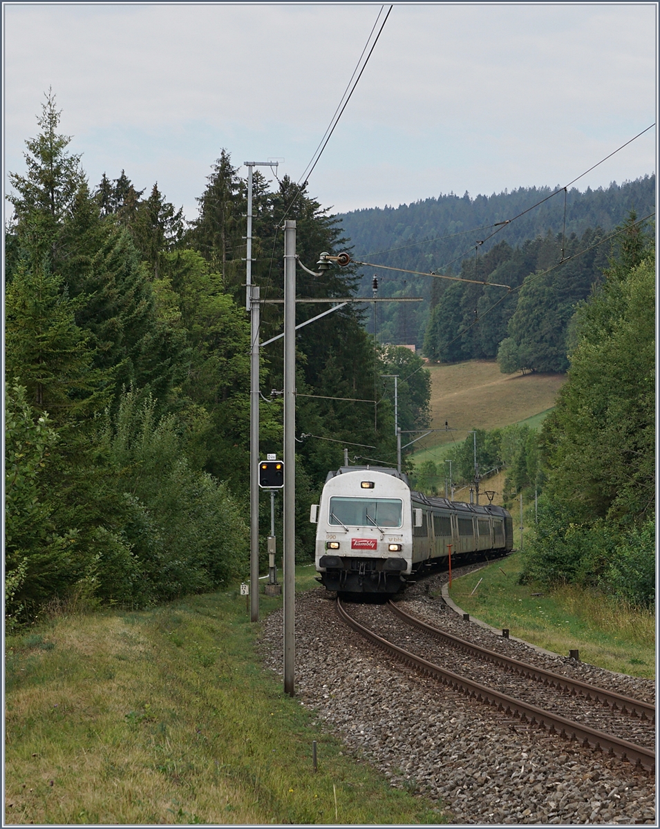 Die BLS Re 465 002 ist mit dem  Kambly-Zug  auf der Fahrt von Bern nach La Chaux de Fonds und erreicht in Kürze den 3259 Meter langen Longes Tunnel. 

12. August 2020