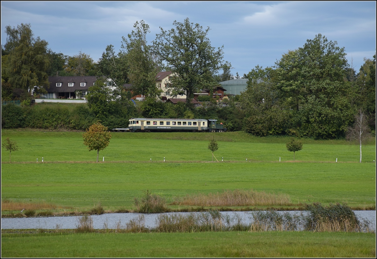 Fahrtag Wolfhuuser Bahn.

Vorbeifahrt am Egelsee. Grundtal, Oktober 2021.