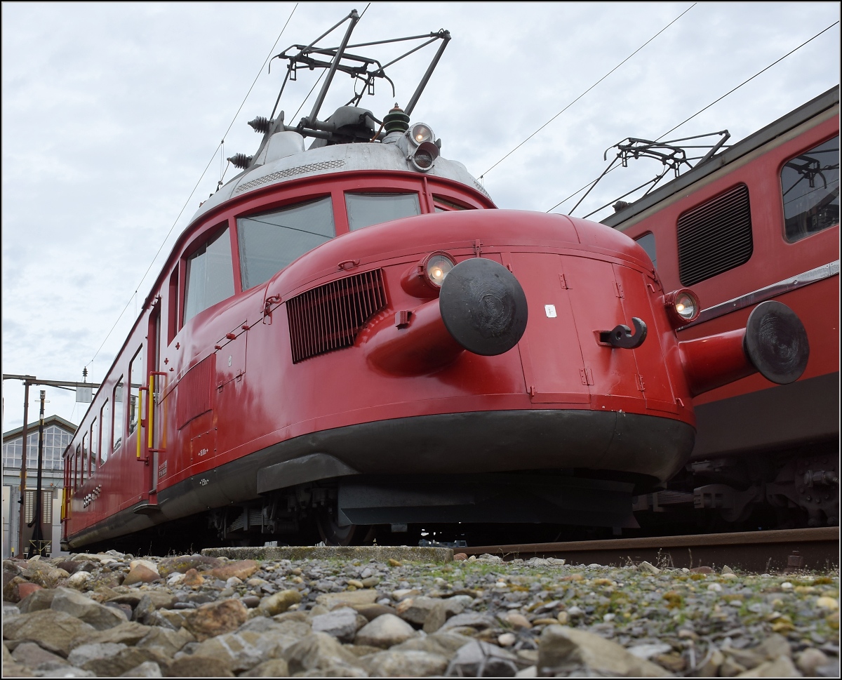 Fitnessfahrten. RAe 2/4 1001 im Depot Olten beim Fotoshooting. Oktober 2019.