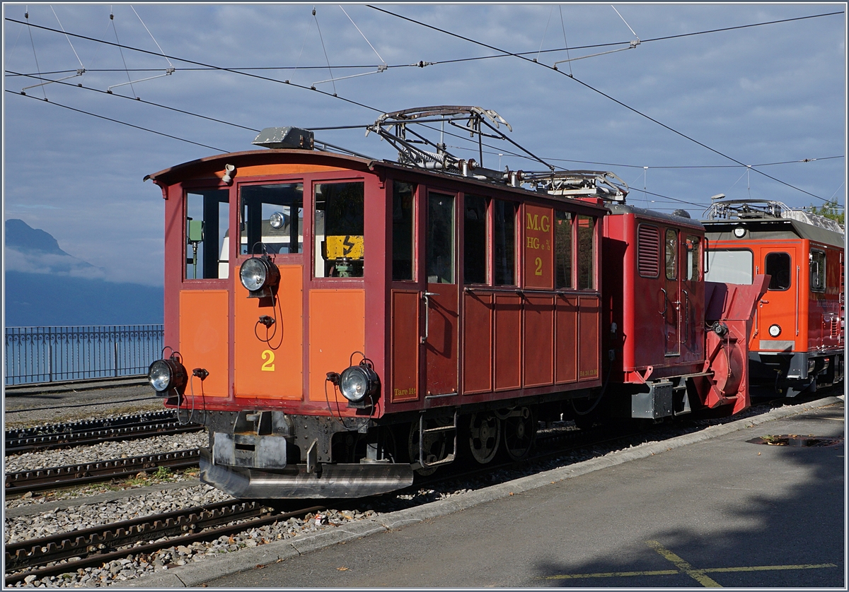 Leider nur ausgestellt und nicht aufgebügelt war die 1909 gebaute Lok HGe 2/2 N° 2 zu sehnen. 
Glion, den 16. Sept. 2017 
