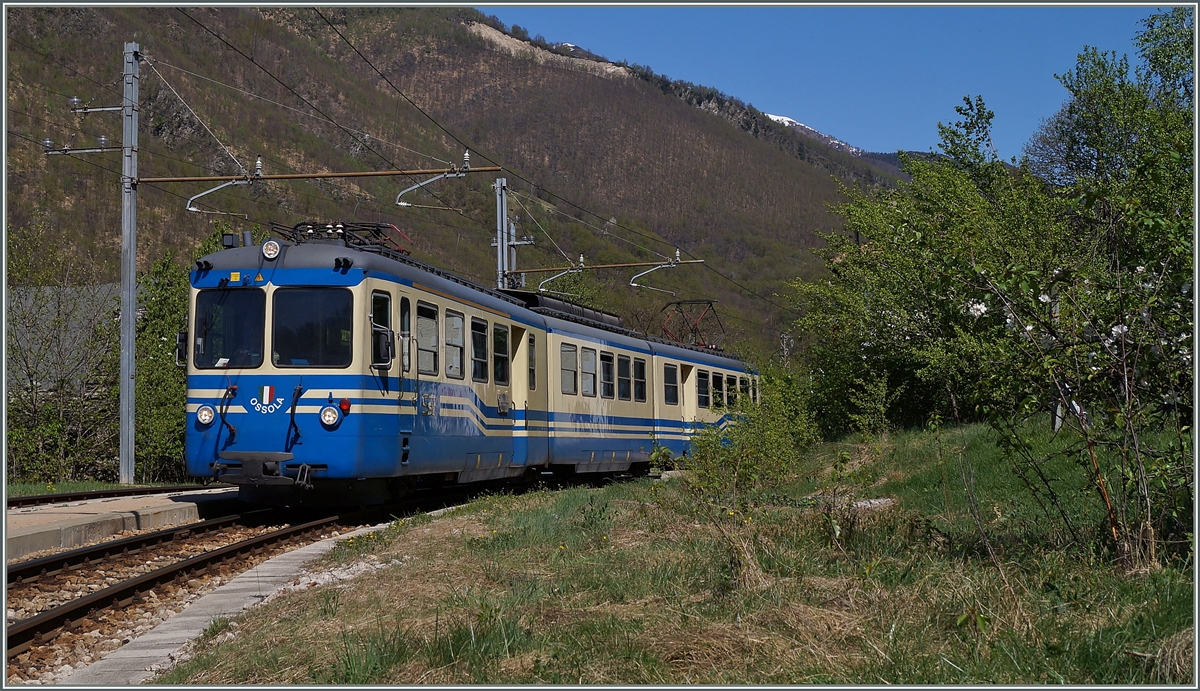 Von Re kommend, verlässt der ABe 8/8 23  Ossola  als Regionalzug 756 Verigo. 
15. April 2014