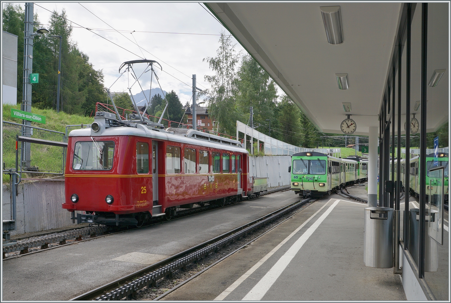 125 Jahre BVB - Bilder des dafür hergerichteten BVB BDeh 2/4 N° 25 in Villars s/O. 

19. August 2023