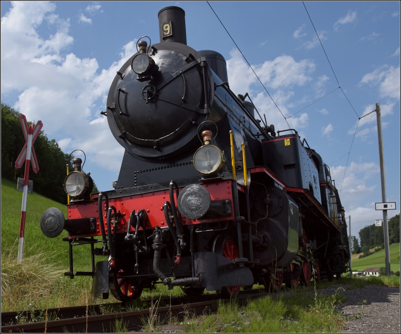 Fahrtag im Z�rcher Oberland. 

Eb 3/5 der BT in B�retswil. Juli 2023.