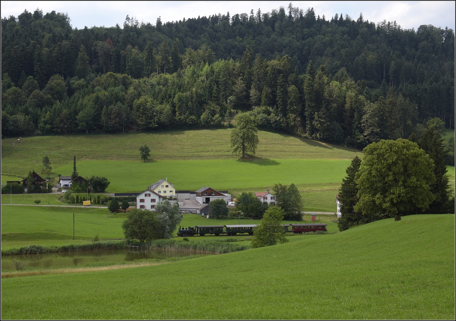Fahrtag im Zürcher Oberland. 

Ed 3/3 401 der UeBB in Neuthal. Juli 2023.
