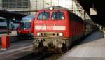 Die 218 449-7 macht sich in K�rze auf um mitt 8 N-Wagen in Richtung Bad Vilbel aufzubrechen.
