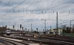 Stilleben aus dem Bahnhof Treuchtlingen. Aufgenommen am 01.04.11. Blick von der s�dlichen Einfahrt in den Bahnhofsbereich.
