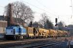 V100-SP-010 mit Spitzke Gleisbauzug bei Br�hl Vochem am 08.02.2012