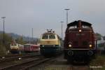 Das erste Bild aus Franlenberg an der Eder mit der V 100 2299, 217 014 une der 218 105.