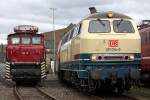 Die 217 014-0 neben E60 10 im DB Museum Koblenz-L�tzel am 03,04,10 