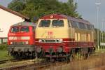Die 217 002-5 neben 217 019-9 in M�hldorf am 04,08,10