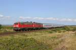 Die 218 314-3 und 218 371-3 bei Morsum am 14,08,12