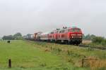 Die 218 385-3 und 218 344-0 bei Nieb�ll am 16,08,12