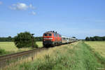 218 380-4 und 218 379-6 mit dem IC 2310 (Frankfurt(Main)Hbf - Westerland(Sylt)) am 06.07.2017 bei Lenshallig am BÜ Südergotteskoogweg.