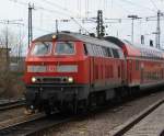 Die 218 411 holte sich Ihre 3-Dostos aus der abstellanlage um damit als RB nahc Alzey zu Dr�hnen