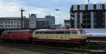 Durchfahrt Aschaffenburg und bei schlechten Licht die TEE 218 105 vor einer 225er abgestellt.