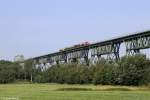Die 261 096-2 auf der Hochbr�cke Hochdonn am 01.08.2014