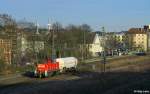 294 801-6 mit einem Kesselwagen am 30.12.2013 in Wuppertal-Barmen.

