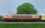 Immer noch flei�ig mit ihrem Messzug unterwegs auf der Strecke Ulm-Augsburg.