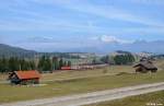 111 025-3 mit der RB 5413 von M�nchen nach Innsbruck am 02.04.2013 bei Schmal-See.
