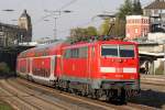 Die 111 154 in Wuppertal Steinbeck am 22,04,10