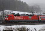 120 501-2, aufgenommen am 24.01.10, kurz vor Westerstetten, Strecke Stuttgart-Ulm.