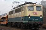 Nochmal im Portait weil si so sch�n ist ;): 140 423 zieht am 12.3.11 einen leeren Autozug von Velo nach Merzig (Saar).Hier bei der Durchfahrt durch K�ln-West.