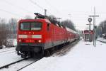 Die 143 351-5 in Rommerskirchen am 22,12,10