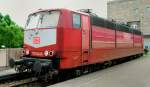 181 215-5, aufgenommen am 11.06.10, am Rand des Hauptbahnhofes Stuttgart.