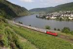 Die 181 205-6 mit dem IC nach Luxembourg in Kattenes am 11.07.2013