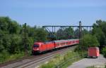 182 025-7 mit der RB 16318 von Halle(Saale) nach Eisenach am 27.07.2013 bei Naumburg(Saale).