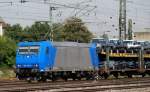 185 523-8, aufgenommen am 02.09.11, bei der Durchfahrt durch Treuchtlingen.