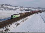 185 389 mit  dem 47108 auf dem Weg in Richtung Stuttgart an der Nasachtalbr�cke bei Uhingen/Fils.