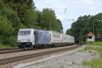 Die Lokomotion 185 663 in A�ling (Oberbay) am 05,08,12