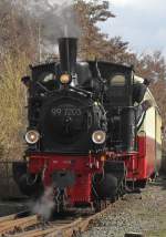 99 7203 im Umladebahnhof der Brohltalbahn am 2.4.10.