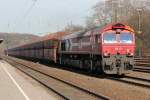 DE61 der HGK mit Falns Wagen in K�ln West am 12.03.2011