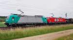185 575-8, HGK, + 185 604-6, HGK, aufgenommen am 20.06.12, bei Treuchtlingen.