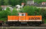 Locon 214 003-6, aufgenommen am 03.05.11, bei der Durchfahrt durch Treuchtlingen.