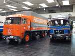 Ein alter Büssing und MAN LKW in der Oldtimerhalle auf der IAA 2018 in Hannover.