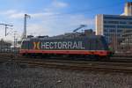 241.004  R2D2  der HECTOR RAIL am 21.02.2011 in Siegen-Weidenau abgestellt, die Lok war bei Bombardier im Werk Netphen (Dreis-Tiefenbach) zur Untersuchung.
