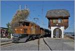 50 Jahre Blonay Chamby - MEGA BERNINA FESTIVAL: das Bernina Krokodil Ge 4/4 182 hat Chamby erreicht und wartet nun auf die (geschobene) Weiterfahrt nach Chaulin.